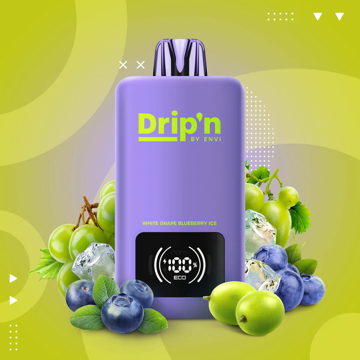 Drip'n by Envi 70k white grape blueberry iced 20mg Disposable
