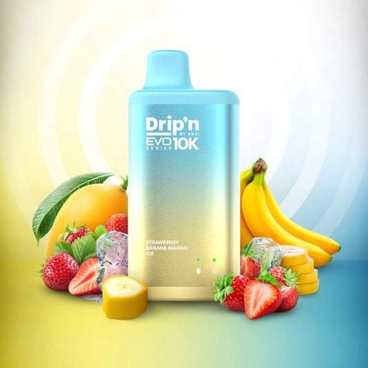 Drip'n by Envi Evo Series 10k strawberry banana mango ice 20mg Disposable