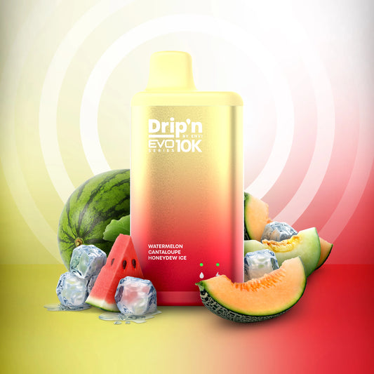 Drip'n by Envi Evo Series 10k watermelon cantaloupe honeydew ice 20mg Disposable