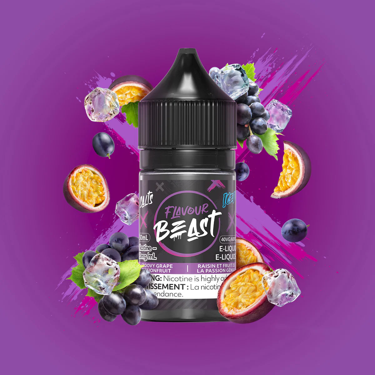 Flavour Beast groovy grape passionfruit iced 20mg E-Liquid 30ml