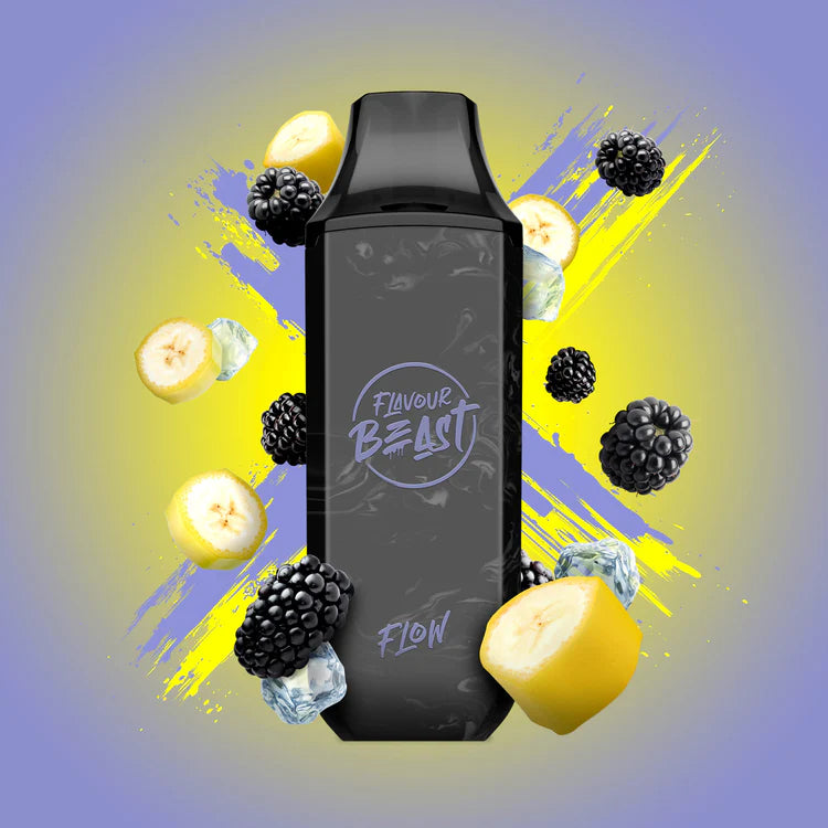 Flavour Beast Flow blazin' banana blackberry iced 20mg Disposable