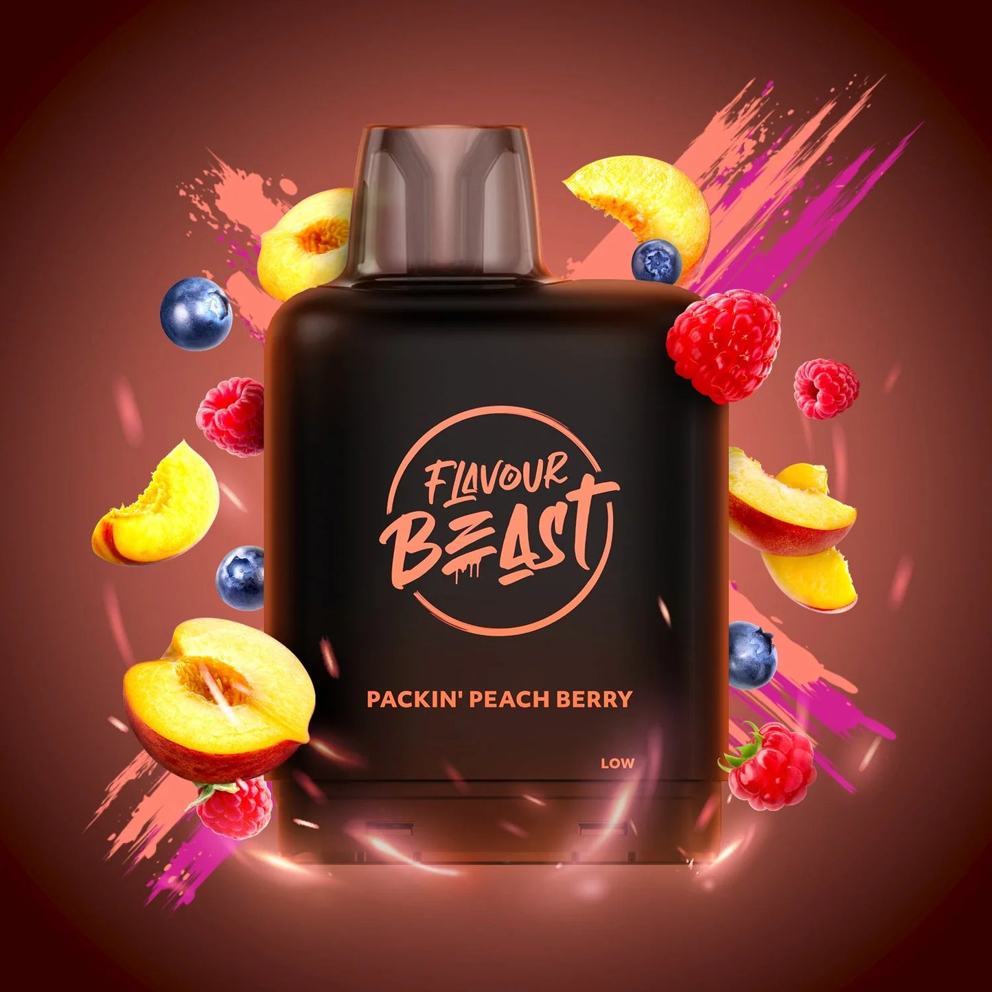 Flavour Beast Level X Boost packin' peach berry 20mg Disposable Pods
