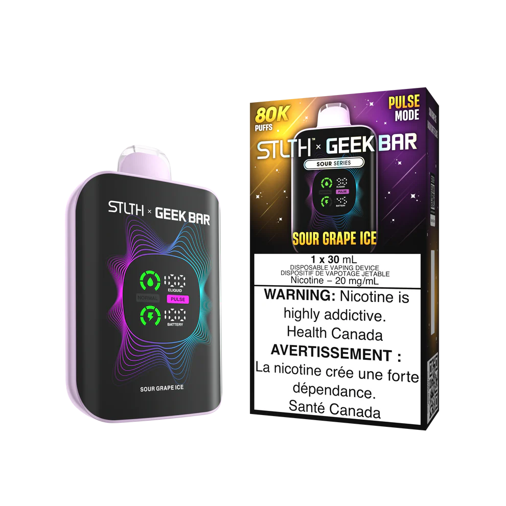 Stlth x Geek Bar sour grape ice 20mg Disposable