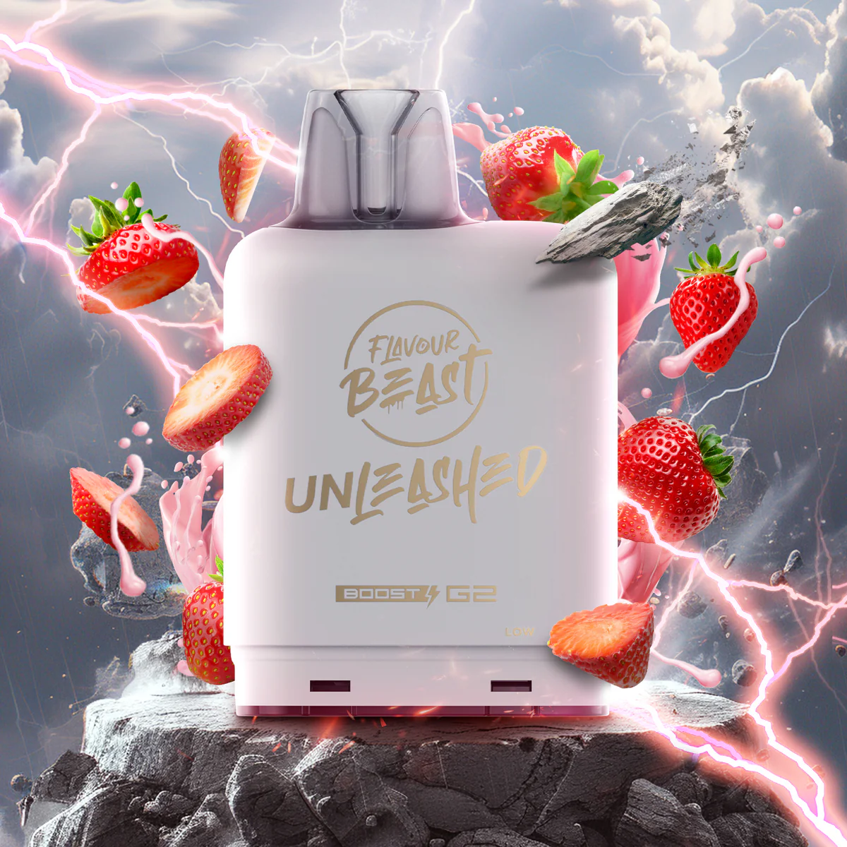 Flavour Beast Level X Unleashed Boost strawberry swirl 20mg Disposable Pods