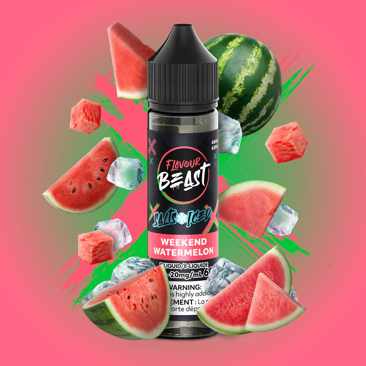 Flavour Beast weekend watermelon iced 20mg E-Liquid 60ml