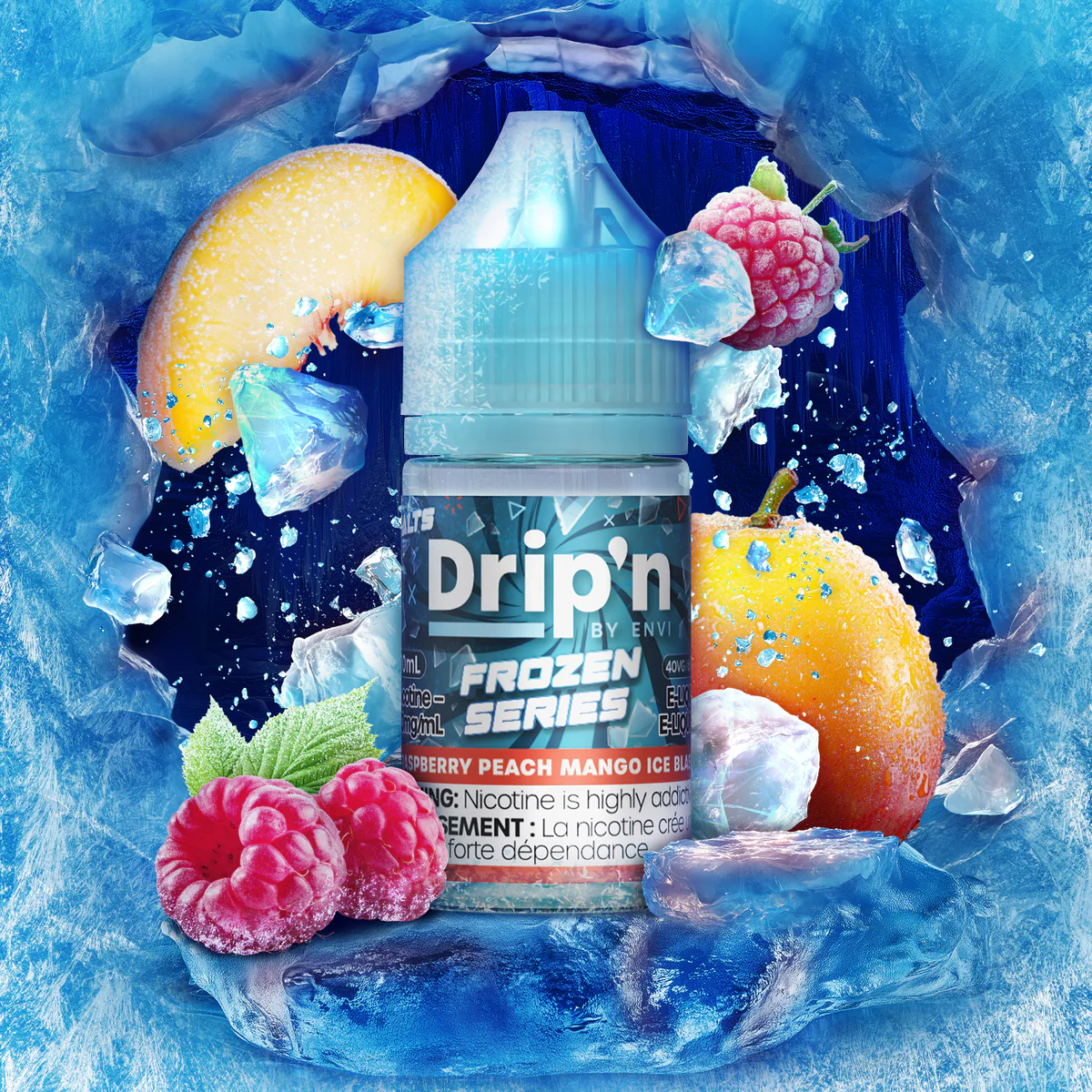 Drip'n raspberry peach mango ice blast 20mg E-Liquid 30ml