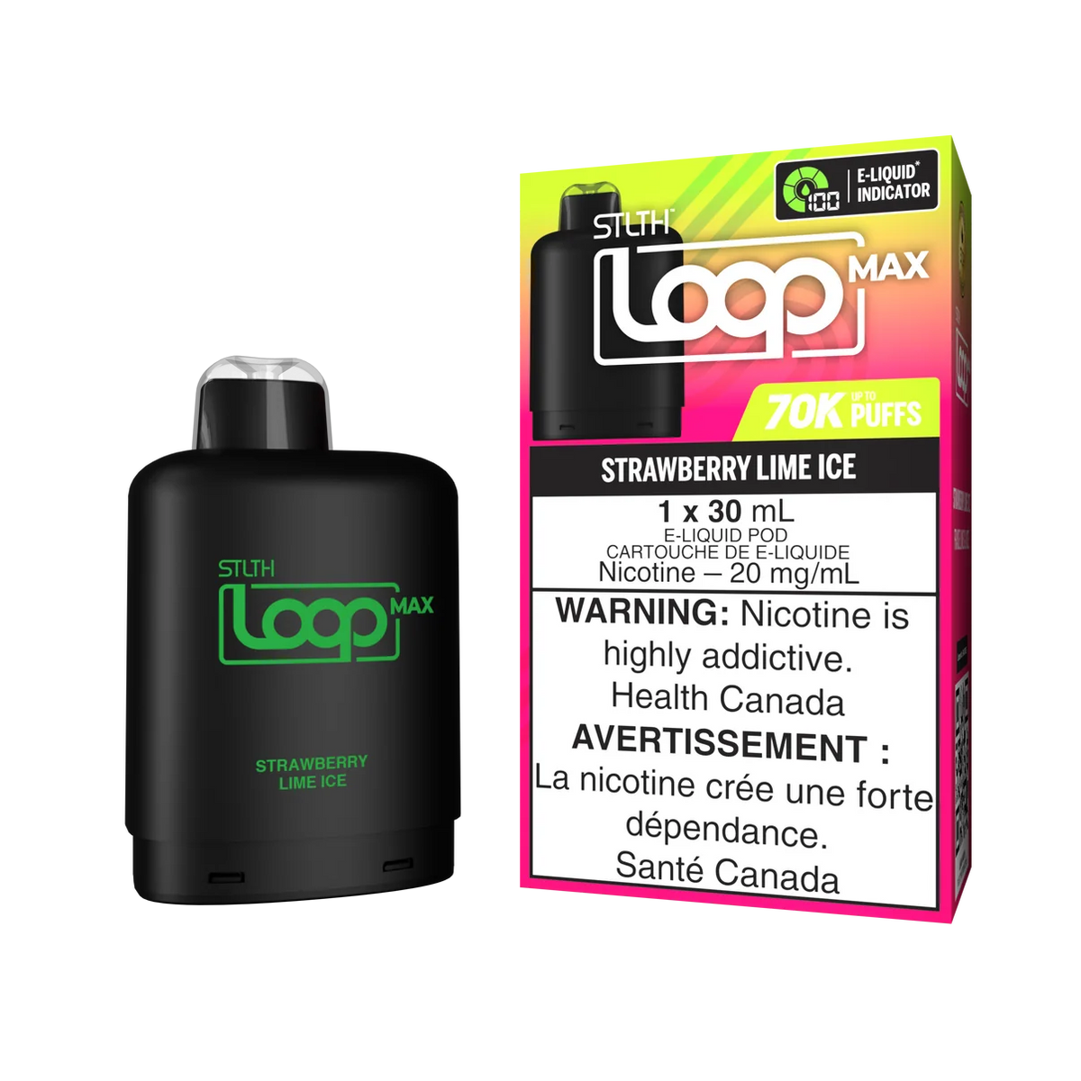 Stlth Loop Max strawberry lime ice 20mg Disposable Pods