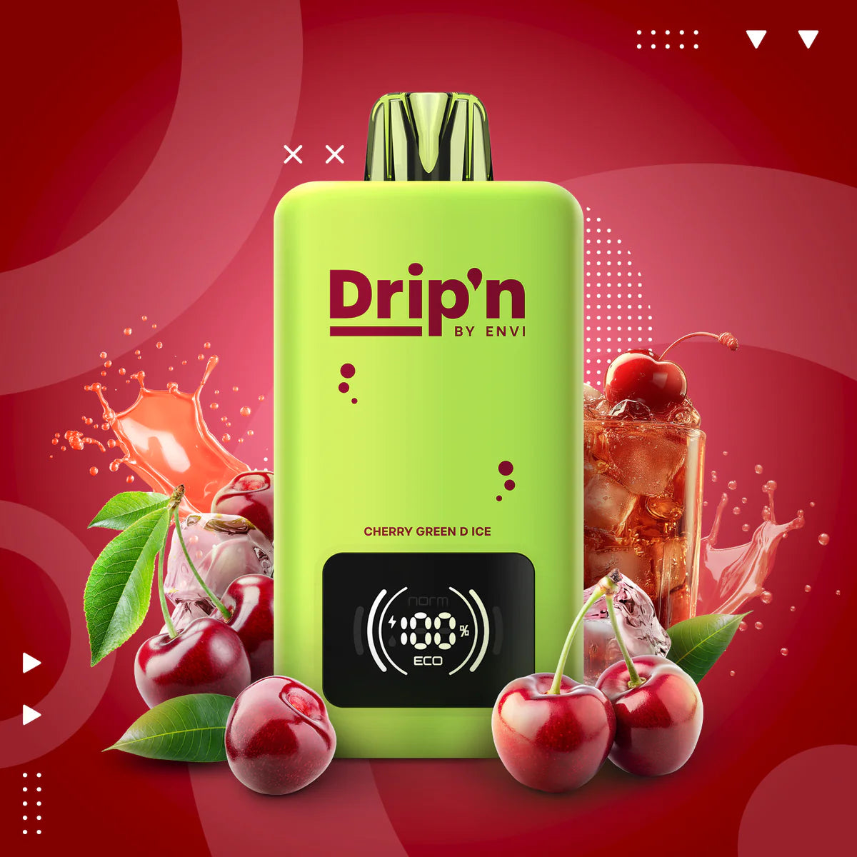 Drip'n by Envi 70k cherry green d iced 20mg Disposable