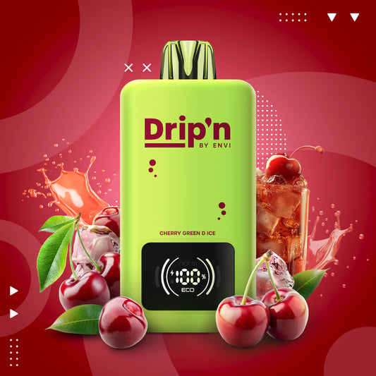 Drip'n by Envi 70k cherry green d iced 20mg Disposable