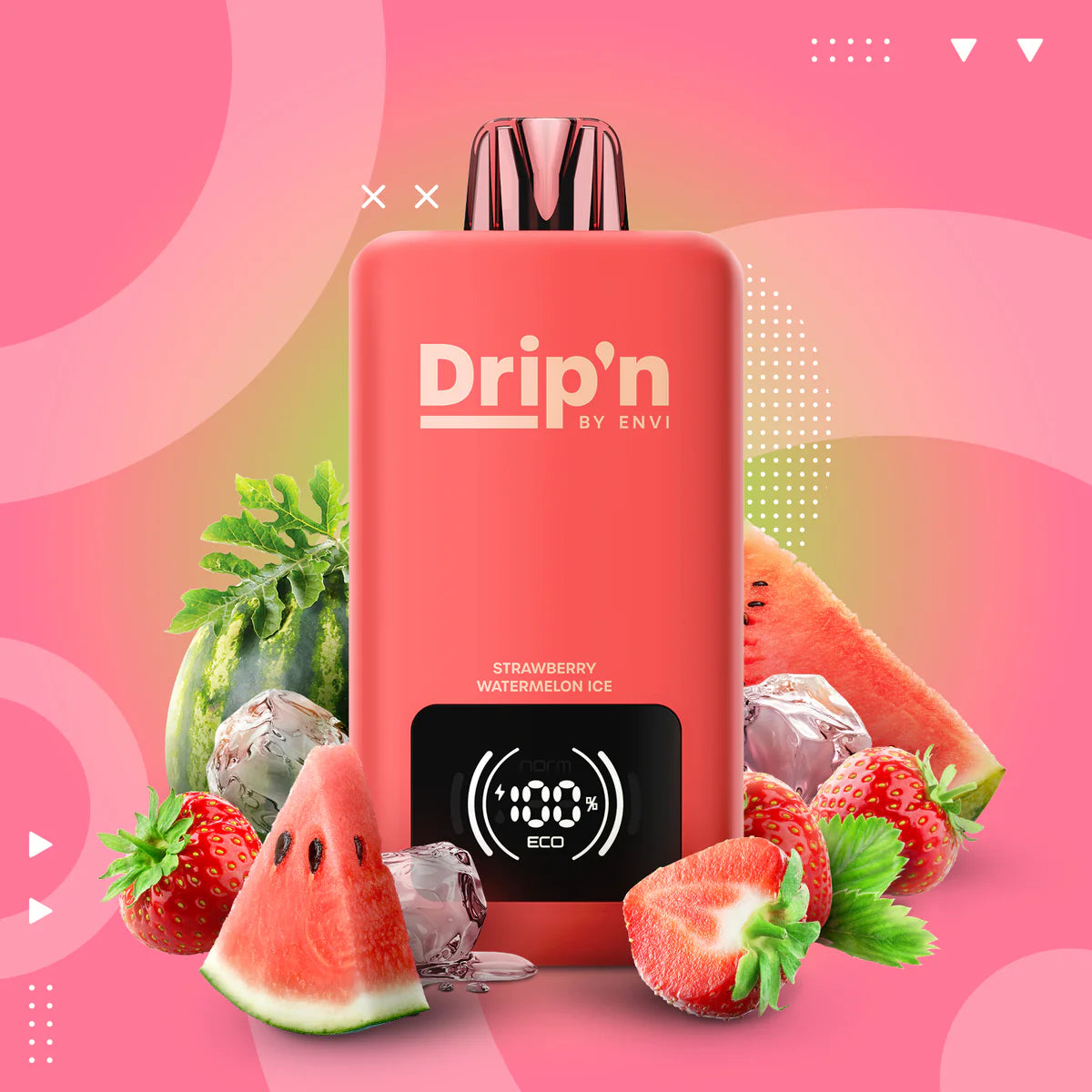 Drip'n by Envi 70k strawberry watermelon iced 20mg Disposable