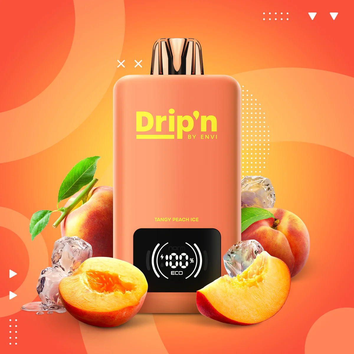 Drip'n by Envi 70k tangy peach iced 20mg Disposable