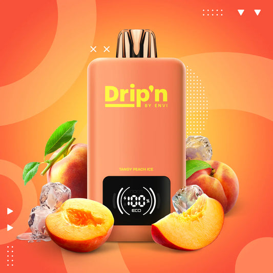 Drip'n by Envi 70k tangy peach iced 20mg Disposable