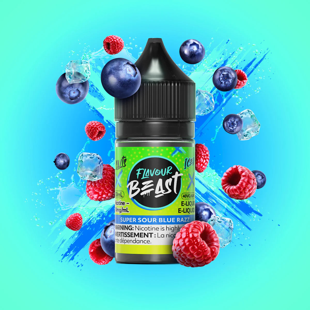 Flavour Beast super sour blue razz 20mg E-Liquid 30ml