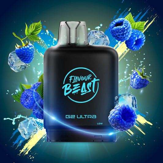 Flavour Beast Level X Ultra super sour blue razz iced 20mg Disposable Pods