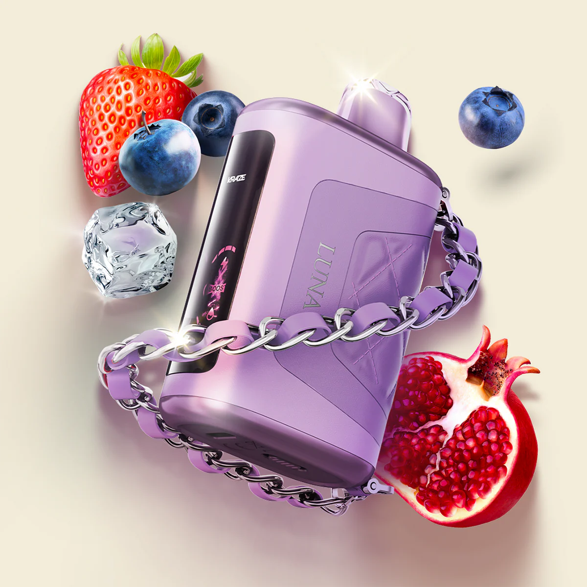 Kraze Luna blueberry strawberry pomegranate ice 20mg Disposable
