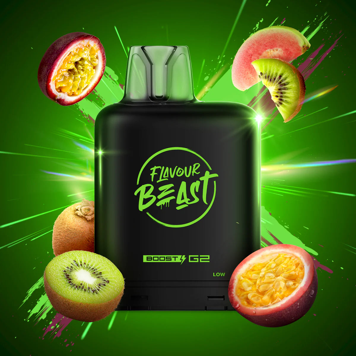 Flavour Beast Level X Boost kewl kiwi passionfruit 20mg Disposable Pods