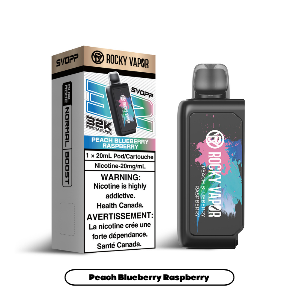 Rocky Vapor Svopp 32K peach blueberry raspberry 20mg Disposable Pods
