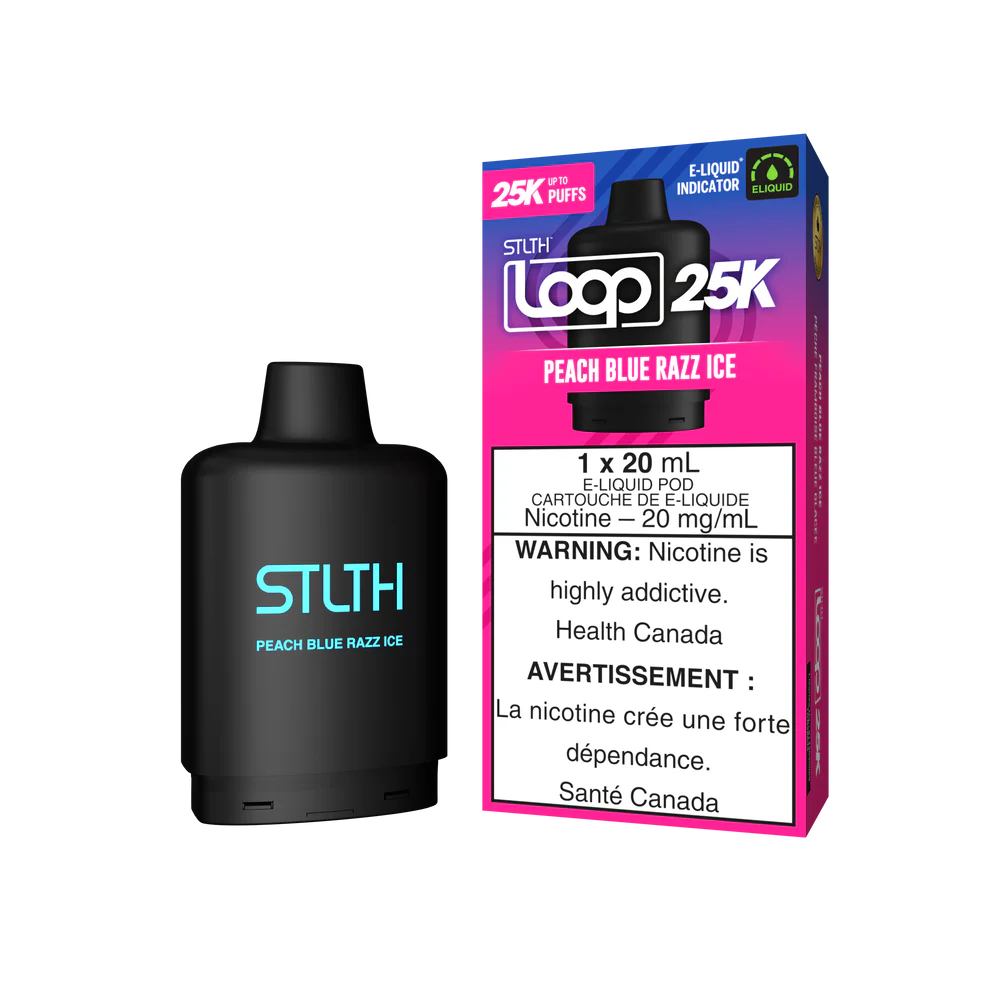 Stlth Loop 25k peach blue razz ice 20mg Disposable Pods