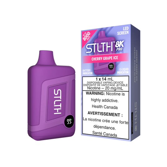 Stlth 8k Pro cherry grape ice 20mg disposable