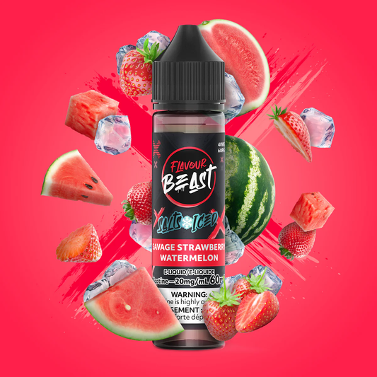 Flavour Beast savage strawberry watermelon iced 20mg E-Liquid 60ml
