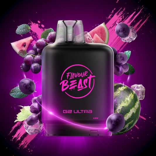 Flavour Beast Level X Ultra gleamin' grape watermelon mint 20mg Disposable Pods